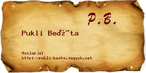 Pukli Beáta névjegykártya